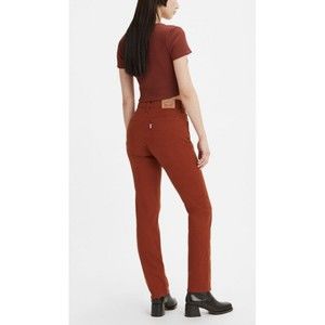 Levis Womens Straight Leg Mid Rise Denim Jeans, Fire Brick Red, 18M 34x30, NWT